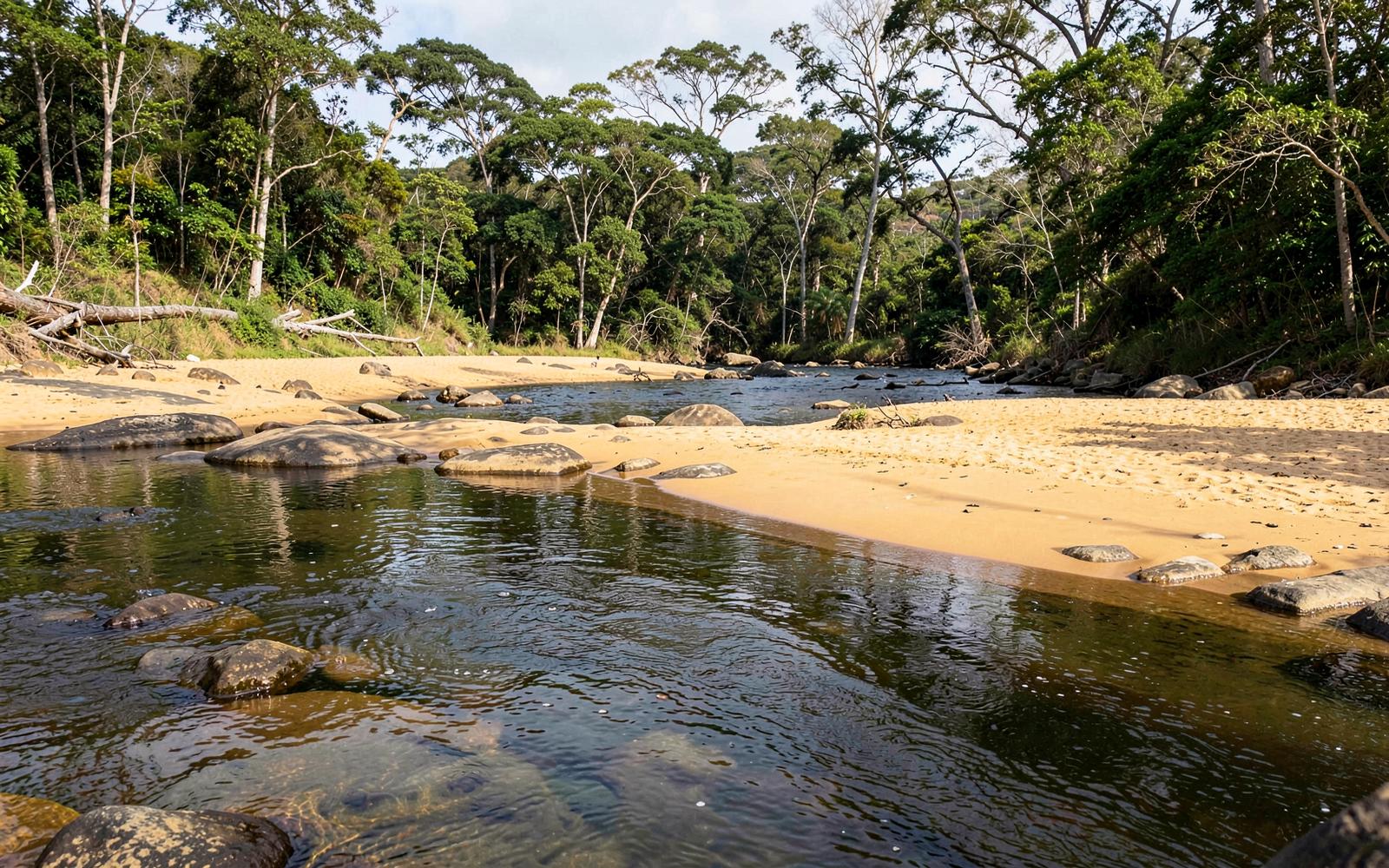 Trecho tranquilo do Rio das Almas